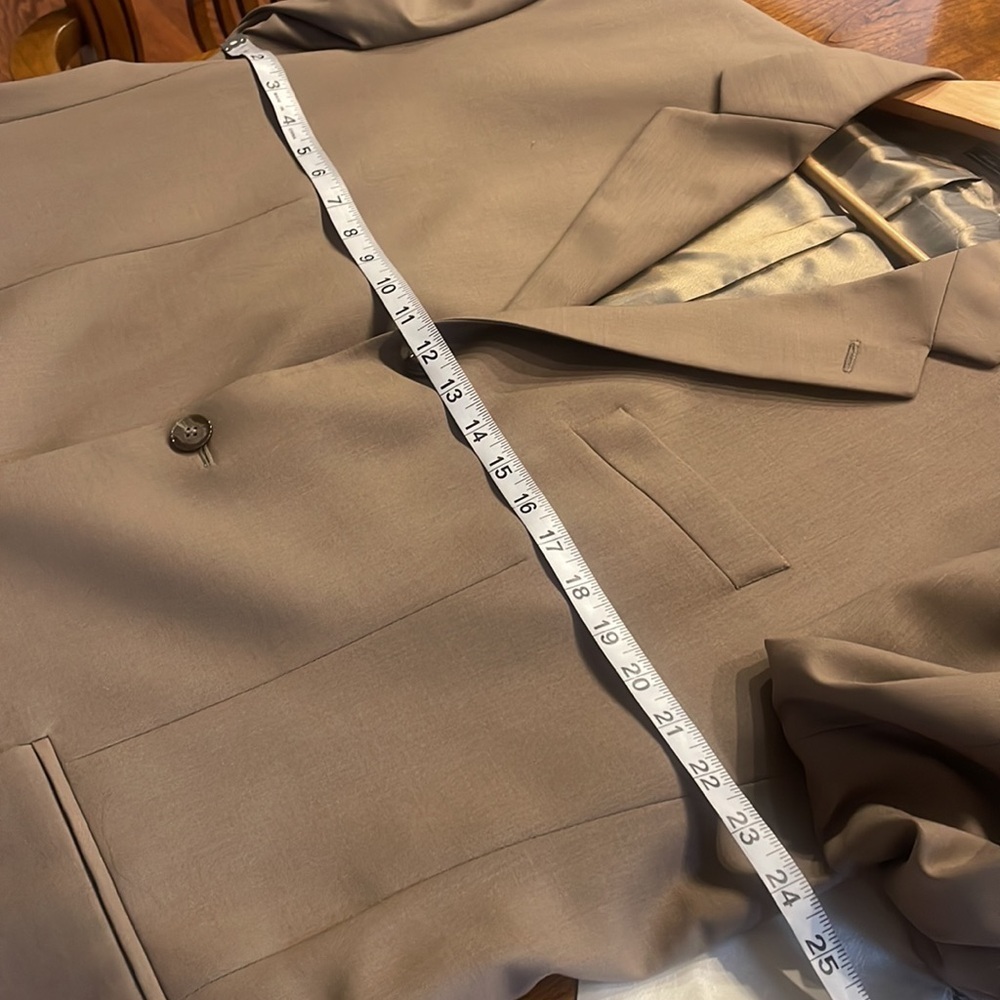 J. FERRAR MENS 100% wool suit JACKET Made in Italy taupe neutral 46R NWOT - Picture 11 of 16